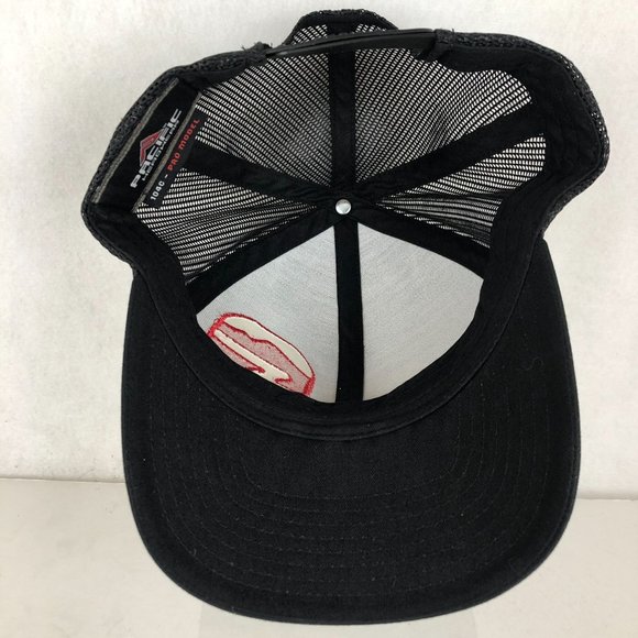 Pacific Headwear Unisex One Size 104C Pro Model Black Red Snapback Hat Cap - Picture 6 of 7